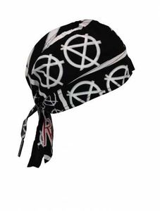 Bandana cap Anarchie, Kopftuch Anarchie, Bandana headscarf with skulls, Pañuelo pañuelo con calaveras, Foulard bandana avec des crânes