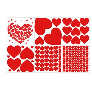 Aufkleber Zum Valentinstag, 6 Blatt Selbstklebende Herzförmige Valentinstag-Fensteraufkleber Für Schaufenster, Liebesdekor-Aufkleber, Partydekoration