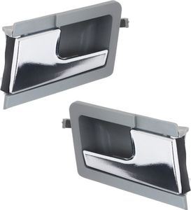 Türgriff VORNE LINKS + RECHTS Innen Halterung (Beifahrer Seite) in Grau / Chrom für VW T4 IV ab 1990-2003