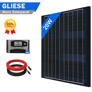 20W 12V Solárny systém fotovoltaický systém solárny panel Kompletná sada solárneho systému PV modulov Na kempingoch, obytných autách