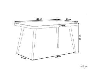 BELIANI stôl sivý kovový záhradný 140 x 80 cm, sklenená doska, moderný