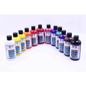 Südor Acrylfarben Set 12x250ml (3000 ml) | deckende Malfarben | schnell trocknend | geeignet für Acryl Pouring, zum Malen auf Holz, Stein, Leinwand, Glas, Kunststoff, Pappe