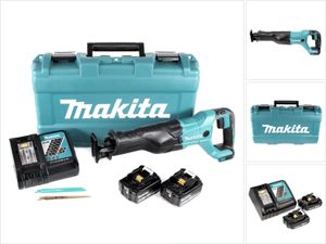 Makita DJR 186 RAK Akku Reciprosäge Säbelsäge 18 V + 2x Akku 2,0 Ah + Ladegerät + Koffer Makita DJR 186 RAK Akku Reciprosäge Säbelsäge 18 V + 2x Akku 2,0 Ah + Ladegerät + Koffer