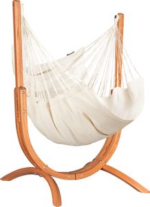 La Siesta Hängesessel Udine Organic Latte - aus 100 % Baumwolle mit Eucalyptus-Gestell