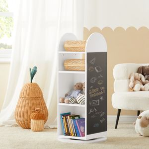 SoBuy KMB64-W Kinderregal Bücherregal mit Tafel Aufbewahrungsregal Drehregal