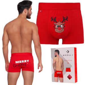 Moraj Herren Boxershorts Weihnachten Geschenk 600-193, Farbe: Rot, Große: M