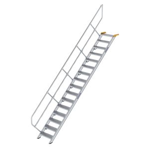 Treppe 45° Stufenbreite 600 mm 16 Stufen Aluminium geriffelt