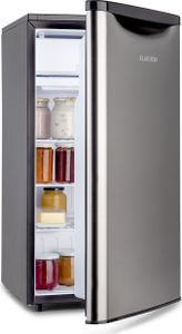 Klarstein Yummy - Kühlschrank, mit Gefrierfach, , Kühlmittel: R600a, 42 dB, 1 x Gitterboden, inkl. Tropfschale, 90 L, Gefrierfach: 8 Liter, Kühlschrank: 90 L, Silber