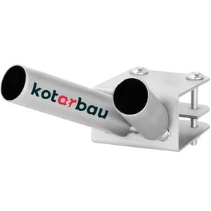 KOTARBAU® Uchwyt na flagę 2-krotny do masztu podwójnego Montaż na balustradzie 170 mm Lakierowany proszkowo na szaro Uchwyt na flagę Flaga na maszcie Lakierowany proszkowo