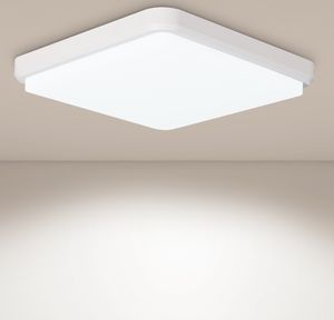 Led Deckenleuchte, 36W Deckenlampe für Küche Badezimmer Wohnzimmer Keller Flur, IP44 Wasserdicht 3000LM 4000K Natürliches Weißes Lampen Quadrat 40*40