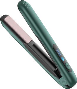 2 in 1 Lockenwickler,Mini Glätteisen,USB Glätteisen,Reiseglätter, Grün