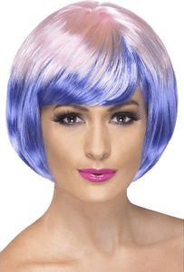 Flippige Babeperücke für Damen Damenperücke Perücke Babe Kurzhaar stufig lila pink