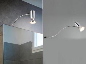 LED Badezimmerlampe Chrom Lampe für Spiegelschrank mit schwenkbarem Spot dimmbar