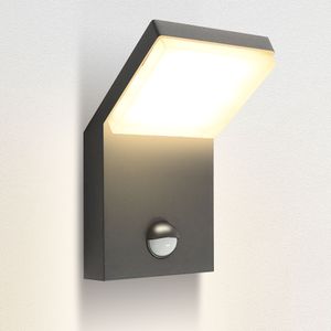 Außenwandleuchte Wandlampe Außenleuchte LED mit Bewegungsmelder Schwarz IP44 Beleuchtung Garten Sensor moderne Wandleuchte aus Aluminium 1505A1