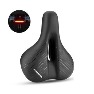 Rockbros MTB Fahrradsettel mit Lampe Fahrradsitz ergonomischer Sitz in Schwarz