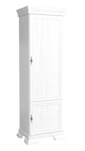 Schmaler 58 cm breiter Kleiderschrank mit 2 Türen | Farbe: Weiß