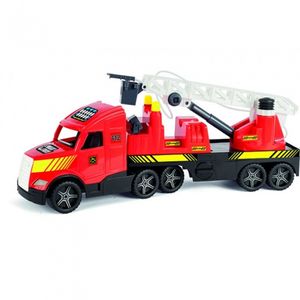 Wader Magic Truck Feuerwehr mit ausziehbarer Leiter und Wasserspritze im Schaukarton  ,36220