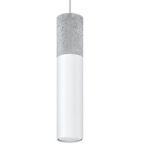 Sollux LIGHTING Borgio 2 Lamp A Sospensione Da Soffitto, Design Minimalista E Industriale, Lampadina GU10 Sostituibile, 2x40 W, Cemento E Acciaio V