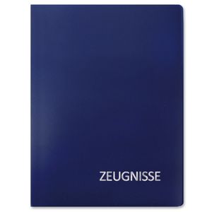 ROTH Zeugnismappe Basic - Blau - mit 20 A4 Klarsichthüllen, Dokumentenecht - Dokumentenmappe