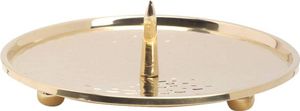 Kerzenteller Ø12cm mit Dorn Rand & Füßen Messing Gold Kerznehalter Stumpenkerze