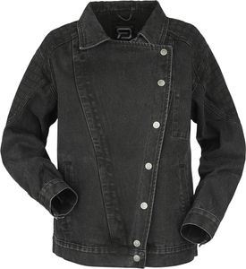 RED by EMP Damen schwarze Jeansjacke mit breitem Kragen - Oversized Biker-Style S RED by EMP Damen schwarze Jeansjacke mit breitem Kragen - Oversized Biker-Style S