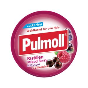 Pulmoll Mixed Berry Pastillen Bonbons ohne Zucker in einer Dose 50g