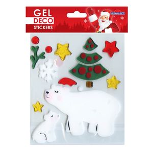 Gel-Sticker Weihnachten für Fenster - Weißer Bär