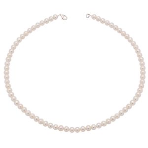 Perlenkette Kette Collier echte Perlen creme-weiß klassisch Halsschmuck Brautschmuck Damen