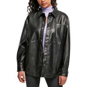 Dámská košile Urban Classics Ladies Faux Leather Overshirt black - 4XL