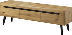 Fernsehschrank Nordi NRTV160 - Eiche Artisan/Schwarz, 3 Schubladen, Skandinavischer Stil, 160x50x40cm, Furniture24 Fernsehschrank Nordi NRTV160 - Eiche Artisan/Schwarz, 3 Schubladen, Skandinavischer Stil, 160x50x40cm, Furniture24
