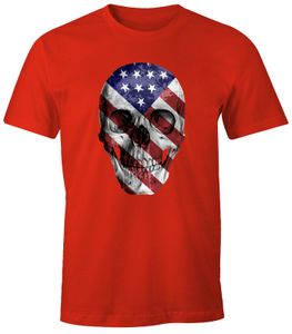 Herren T-Shirt - USA Amerika Flagge Skull Totenkopf - Comfort Fit MoonWorks®  XXL