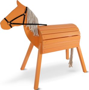Pink Papaya  Holzpferd Reitpferd aus Holz Outdoor Holz Pferd XXL Spielfeld 80 cm - braun