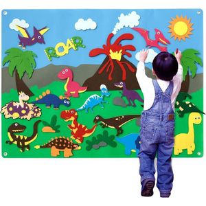 Plstená tabuľa pre deti (30x samolepky + podložka) - FELTLAND dinosaury