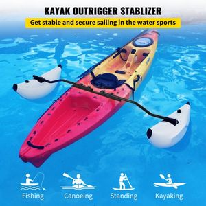 Kajak outrigger stabilizátor 2,1-2,4m - Nastaviteľná dĺžka pádlo loď - 36cm šírka plávajúce stabilizátor set - 2 kusy biela voda kajak - PVC flotačné stabilizátor príslušenstvo pre nafukovacie kanoe loď.