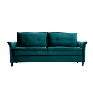 Miliboo - Design-Sofa aus Samt Petrolblau 3 Plätze CLIFF