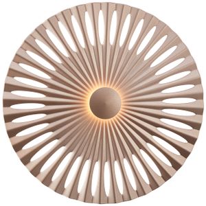 BRILLIANT LED Wandlampe | Wandleuchte mit 32cm Durchmesser | Backlight | Wandabstand ist einstellbar| warmweißes Licht | Aluminium/Kunststoff | Braun/Kaffee