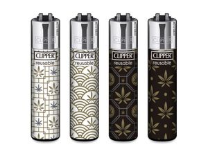 Clipper® Feuerzeuge 4er Set : Leaves Tiles