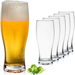 Biergläser 500ml (max. 640ml) Set 6-Teilig Bierseidel Weizengläser 0,5L Glas