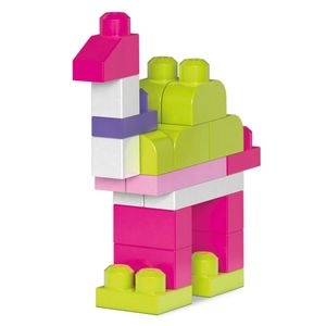 Fisher Price Blöcke Mega Bloks 60 Stück Tasche von Blöcken rosa 1+
