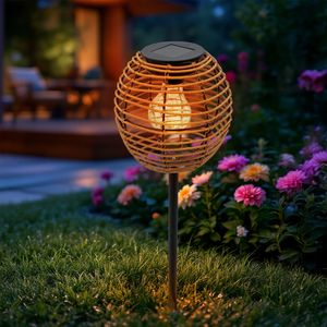 3.07 Solárna záhradná zástrčka NATUR so žiarovkou - cca 52 cm - Solárna lampa na osvetlenie záhradných chodníkov