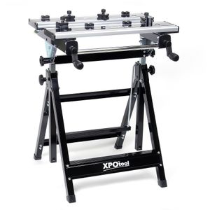 Mobilní pracovní stůl XPOtool do 100 kg Skládací pracovní stůl s nastavitelnou výškou 77-107 cm Nastavitelný sklon