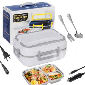 Elektrický ohřívač jídla do auta 220V 12V Bento Heater Přenosný obědový box pro domácnost a auto s odnímatelnou plechovkou a příborem