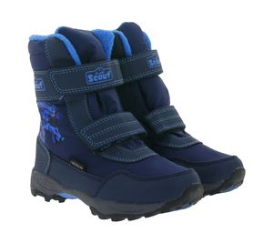 Scout JARVEN Kinder Winter-Schuhe robuste Boots mit Drachen Charakter-Print 48191328 Blau, Größe:28