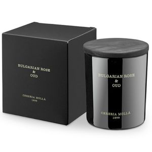 CERERIA MOLLA Boutique svíčka Bulgarian Rose & Oud 230g černá