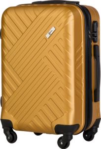 Xonic Design Reisekoffer - Hartschalen-Koffer mit 360° Leichtlauf-Rollen - hochwertiger Trolley mit Zahlenschloss in M-L-XL oder Set (Braun Gold M, klein)