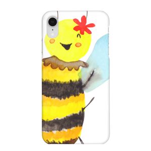 Mr. & Mrs. Panda Iphone XR Handyhülle Biene Happy - Weiß - Geschenk, Wespe, Premium Kunststoff, Hummel