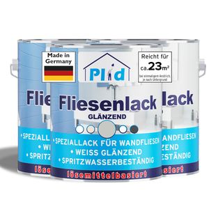 Plid Fliesenlack 2,25l Lichtgrau Glänzend, für ca. 23m² / Fliesenfarbe Küche/Bad