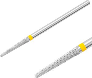 Hartmetallfräser Fräseraufsatz Bohrer Rundkegel Superfein Schleifer Maniküre (gelber Ring)