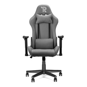 Ranqer Felix Fabric Gaming Stuhl - Professioneller Gaming-Sessel - Ergonomischer Gaming Stuhl - 2D-Armlehnen - Stabiles Nylon Gestell - Gaming Stuhl aus Stoff - Grau
