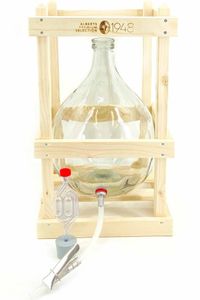 Alberts Premium Selection Glasballon, Weinballon 10 Liter im Holzgestell Alberts Premium Selection Glasballon, Weinballon 10 Liter im Holzgestell